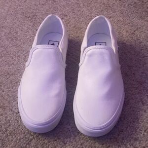 Full white Vans, size 8